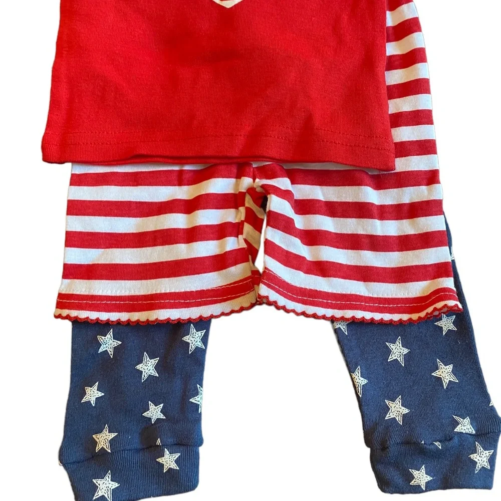 Chick Pea Toddler 100% Cotton Girls’ Patriotic Pajama Set